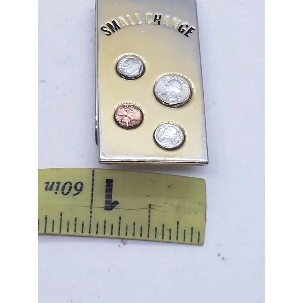 Vintage Money Clip Mini USA Coins Penny Nickel Dime Quarter 1977 Gift